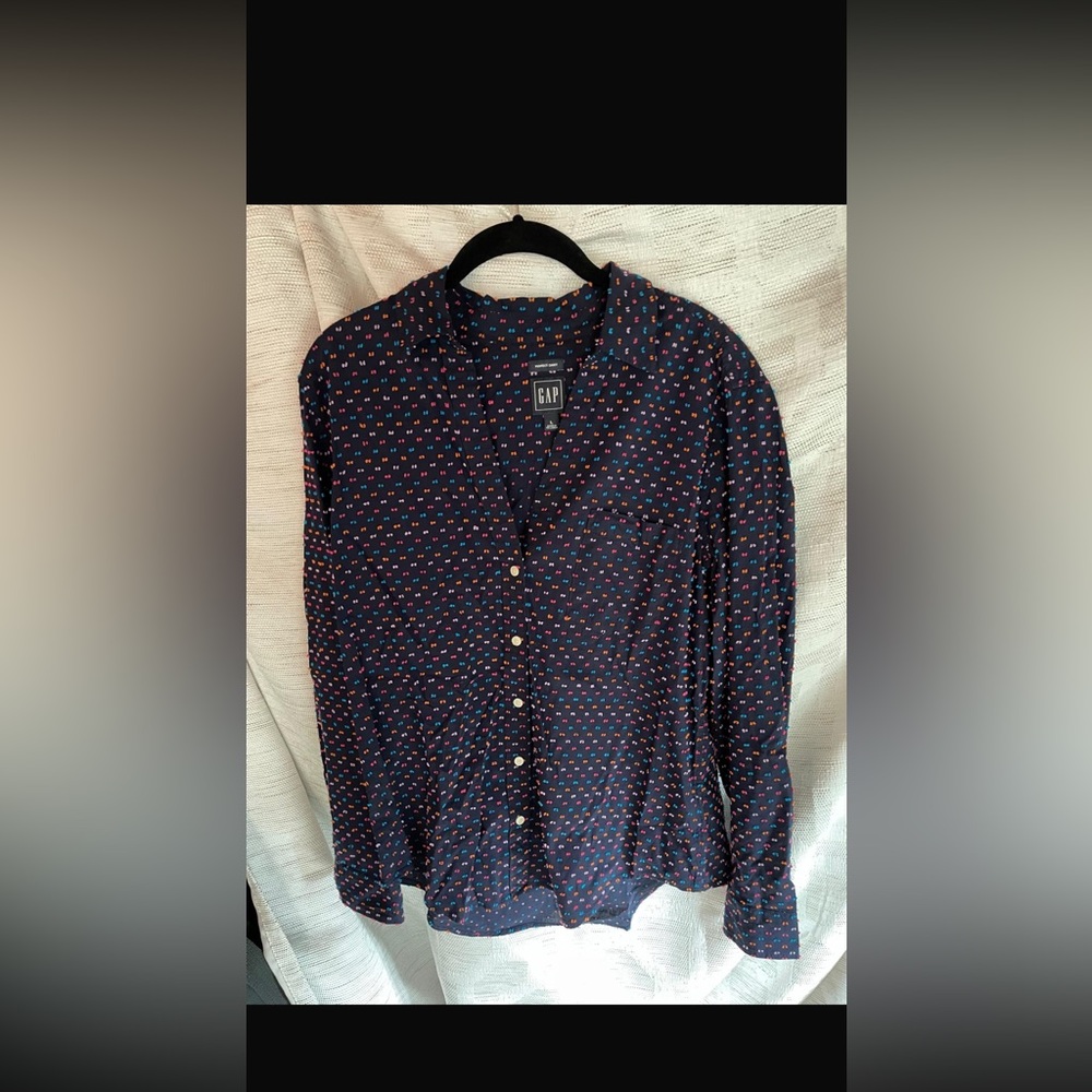 Navy Polka Dot Blouse